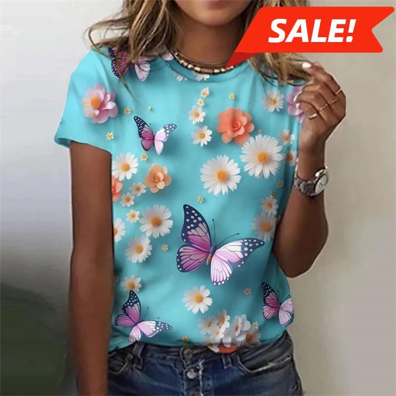 Harajuku Flower 3d Women's Y2k Graphic T Shirts Summer Clothes Women Casaul Everyday Tops Female Short Sleeve Tee Blouse Y2k