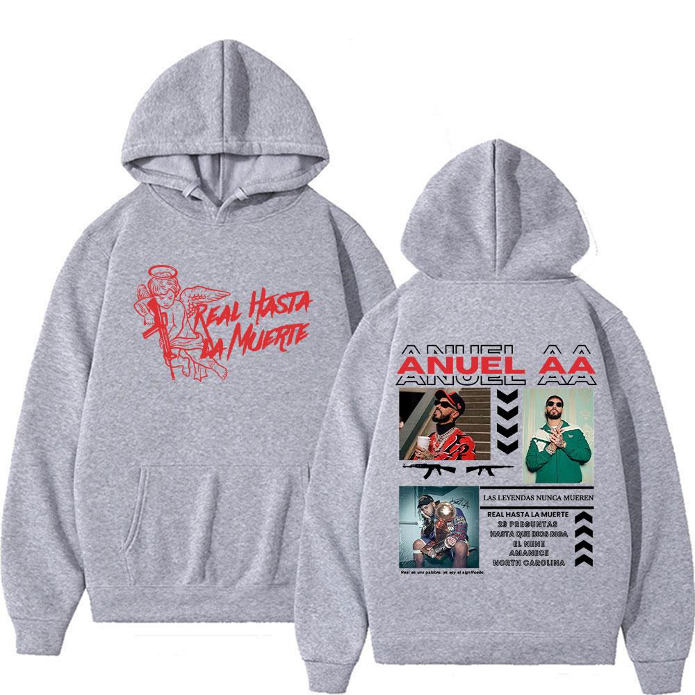 Rapper Anuel AA Real Hasta La Muerte Neuer Stil Sweatshirt Herrenbekleidung Mode Straße Hip Hop Vintage Hoodie Übergroße Hoodies