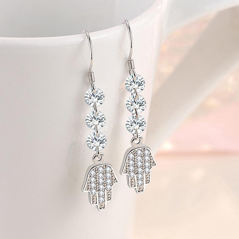 Ohrringe aus 925er Sterlingsilber für Damen, origineller Charme, doppelte Creolen mit Pavé-Zirkonia, feiner Verlobungs- und Jahrestagsschmuck, Geschenk 5355