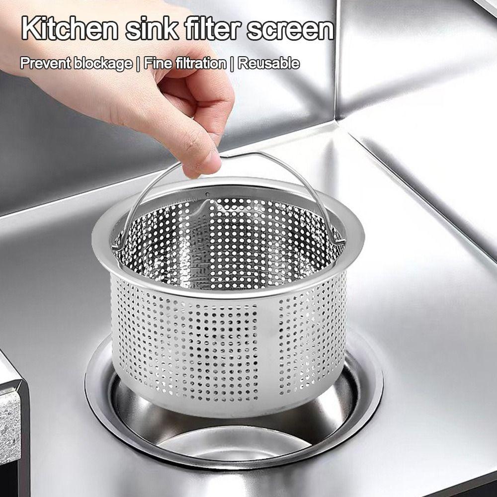 Stainless Steel Sink Strainer Anti-blocking Hair Catcher Floor Waste Filter Net Round Shape Drain Stopper Mesh