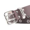 Double Eyelet Belt Women Punk PU Waist Adjustable Skirt Waistband for Cosplay