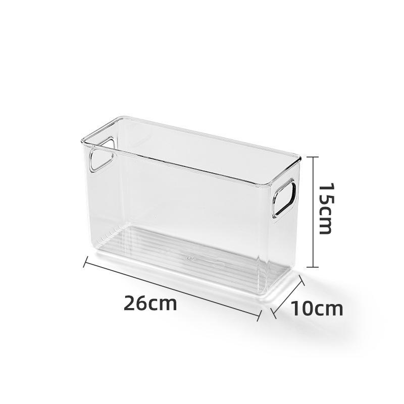 Transparent PET Storage Box for Books, Snacks, Fruits, Vegetables, and Kitchen Organization