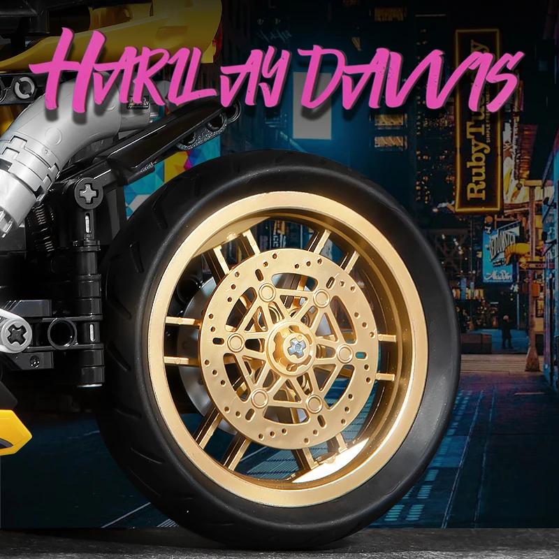 NEW Technical Motorcycle Building Blocks DIY Model Set MOC Assemble Bricks STEM Toys for Kids Birthday Christmas Halloween Gift