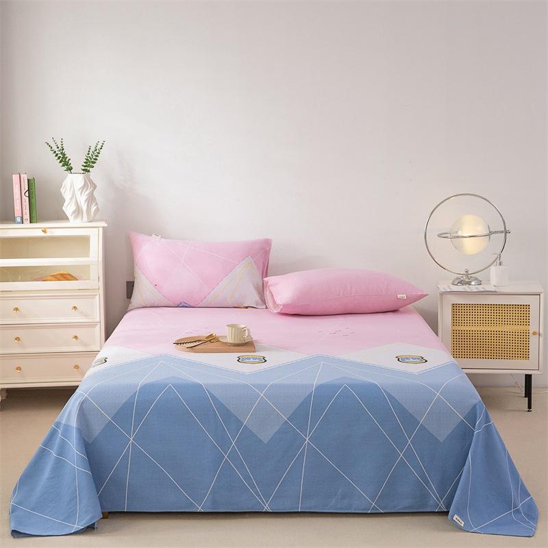 Pure Cotton Thick Bed Sheet Single Piece Bedding Set For Students Dormitory Soft Cool Bed Sheets With Pillowcases 3 Piece Set
