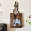 Spring and summer simple canvas elephant printing large capacity versatile relaxation shoulder bag environmental protection tote bag