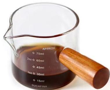 Clear Glass 75ML  Espresso Shot Glasses with Wooden Handle Measuring Cup Coffee Cup High Borosilicate Glass Pitcher Barista