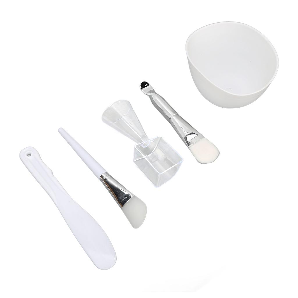 DIY Facial Mask Tool Silicone Brush Soft Bristle Brush Mixing Bowl Spatula Measuring Cup Set