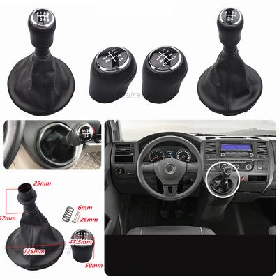 Für VW Transporter T5 T5.1 Gp 2003-2011 T6 Schalthebelknauf Hebel Manuell 5 6 Gang Mit PU-Leder Staubschutzabdeckung