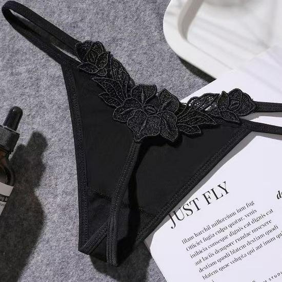 Sexy Damen Low-Rise Tanga-Höschen mit Patchwork-Spitze