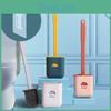 Silicone Flex Toilet Brush Set With Ergonomic Non-slip Handle And Durable Holder Base