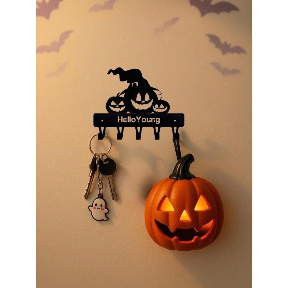 Wrought Iron Wall Hook Halloween Pumpkin Home Decor Towel Holder
