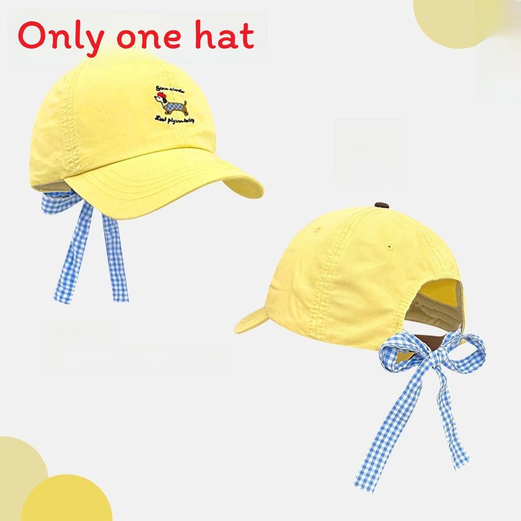 Korean Style Baseball Cap With Embroidered Dog Bowknot And Letter Design For Casual Women And Teens