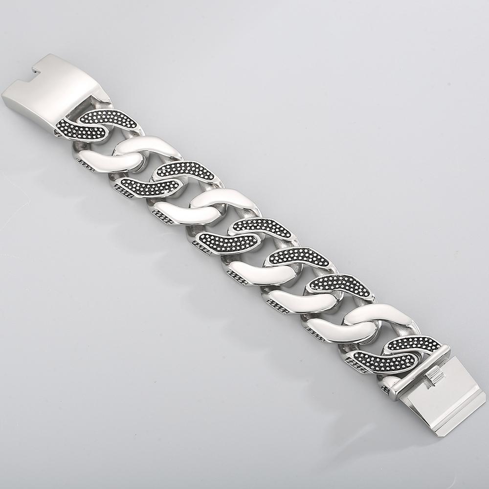 Massive 30MM Width Curb Cuban Link Chain Bracelet for Men 316L Stainless Steel Men's Bracelets Punk Rock Jewelry Accessories Man