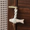 Handmade Wood Fish Door Bell Lightweight Hand Carved Wooden Fish Sculpture Rustic Lucky Fish Wall Decoration Room Ornament