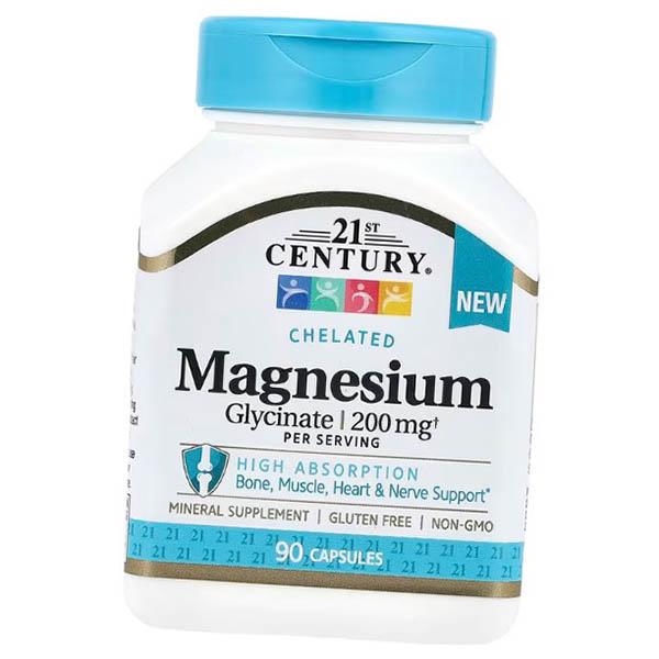 

Magnesium Bisglycinate, Chelated Magnesium Glycinate, 21st Century 90 caps (36440112) 90caps