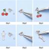 1 Box DIY 12 Pairs Clip On Earrings Pink Themed Clip On Earring Making Kit for Little and Women Jewelry Making Supplies