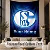 Custom Text Tapestry Schalke 04 FC Print Wall Tapestry Indoor Living Room Wall Decor
