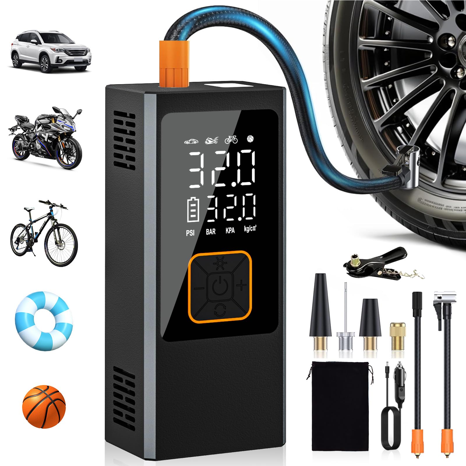 

Беспроводной электрический воздушный насос для мотоциклов и 6000 мАч Большое Максимальное Давление Совместим с и Американский Включает Светодиодный Низкий Электрический Мобильный