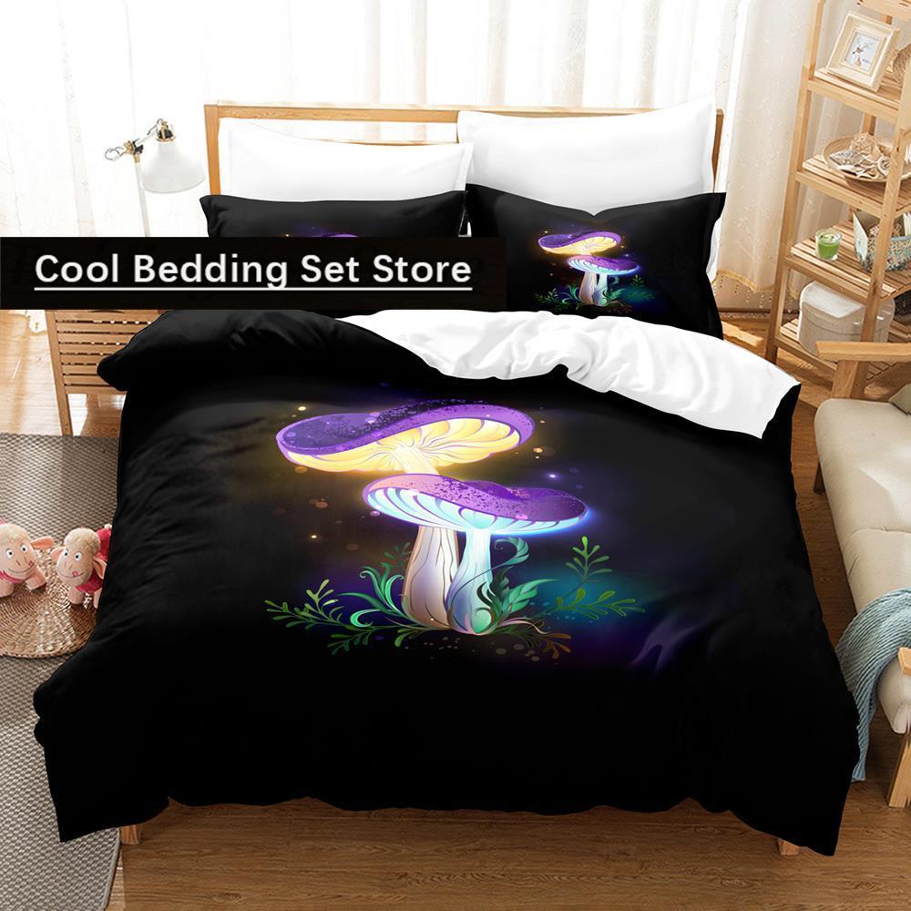 

2014 Комплект постельного белья Mushroom Single Twin Full Queen King Size Комплект постельного белья для подростковой спальни Комплекты пододеяльников с 3D-принтом и аниме-простыней EU single(135x200cm)