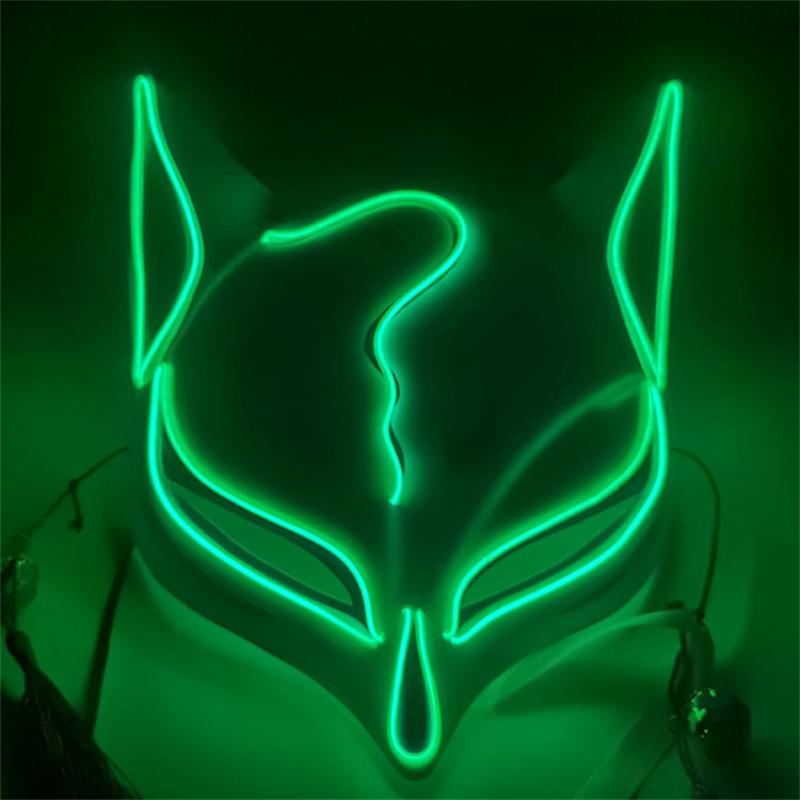 LED Golden Fox Mask Masquerade Party Halloween Birthday Christmas Dance Festival Cosplay Fox Mask LED Steampunk Style Kabuki Mas