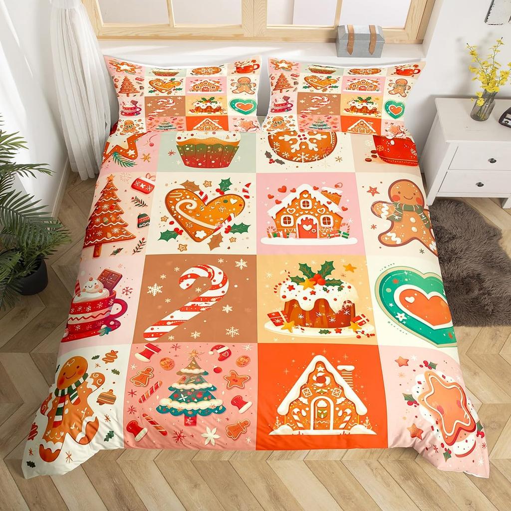 Christmas Candy Duvet Cover Set Comfortable Exquisite And Beautiful Bedding Decorations Suitable For Children Kids And Adults