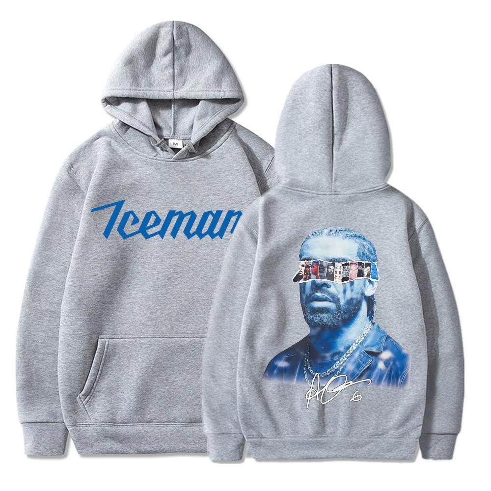 Rapper Drake Iceman Album Cover Hoodies Blue Iceman Men Women Hip Hop Fashion Hoody Sweatshirt Oversized Vintage Printed Sweatshirt