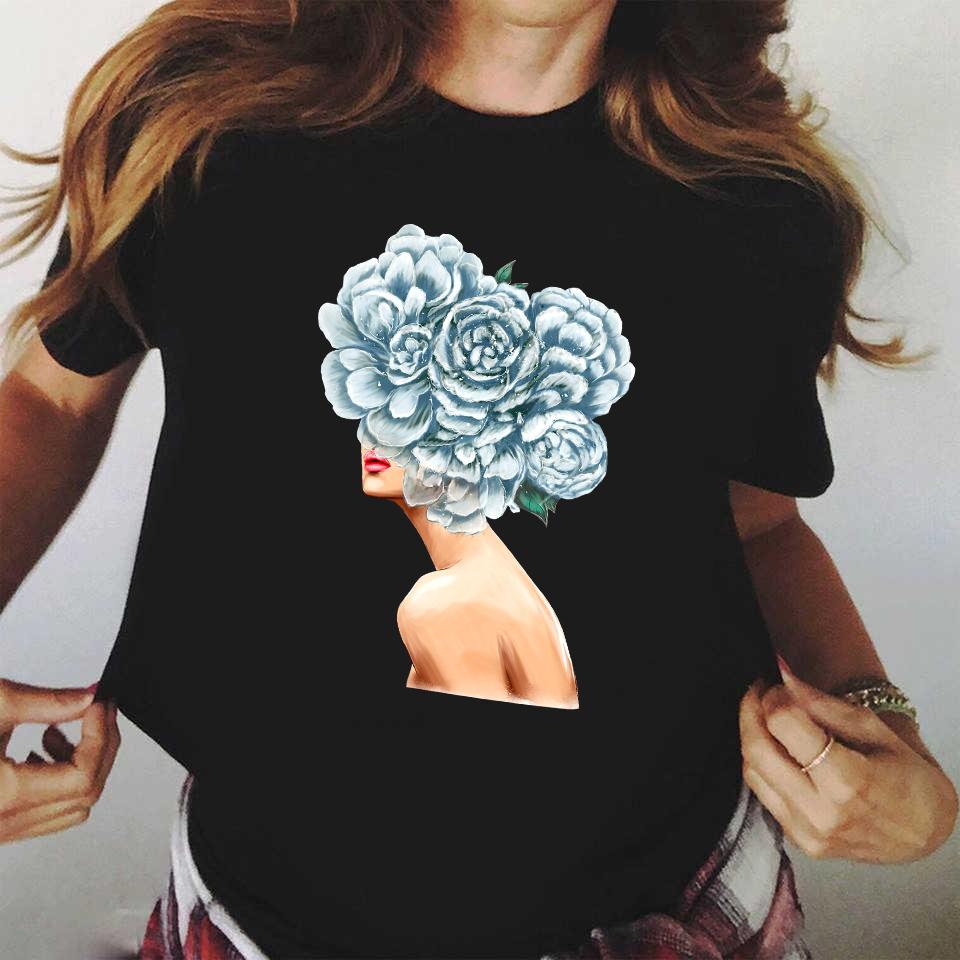 Fashion Flower Graphic Women Printed Tshirt New Tshirt Graphic Tee Cute Women T-shirt Female Tee Shirt 90s Girls Tee Tshirt