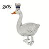 Decorative Wine Bottle Goose Shape Glass Whiskey Decanter, 3D Bird Liquor with Frosted Stopper, Personalized Style 350ml Art Vodka Dispenser for Home