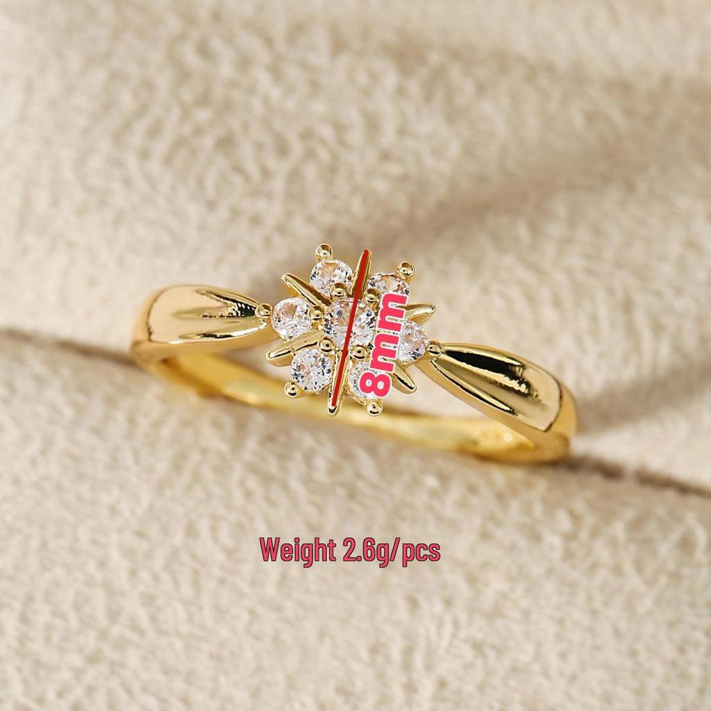 European and American Style Luxury Diamond Flower Ring