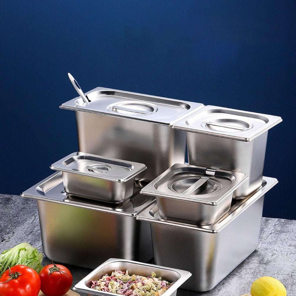 Rust-proof Canteen Food Basin Rectangular Food Preparation Box Durable Food Storage Box  Hotel
