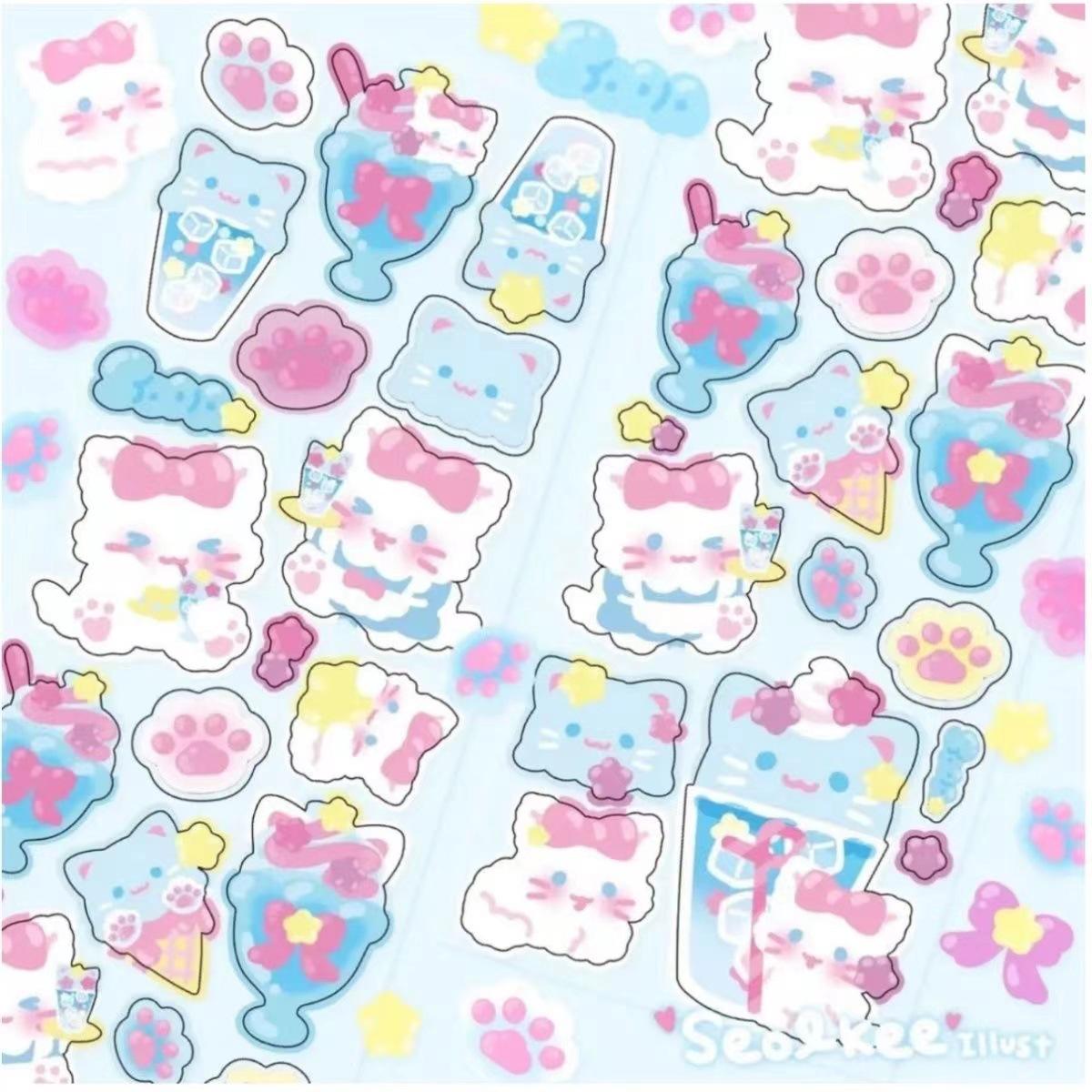 

Корейская популярная мультяшная наклейка того же стиля, лазерное сверкающее украшение для закуски, наклейка Gooka Diy