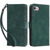 For iPhone 6/6s/7/8/SE (2020)/SE (2022) Case RFID Blocking Wallet Phone Cover with Strap