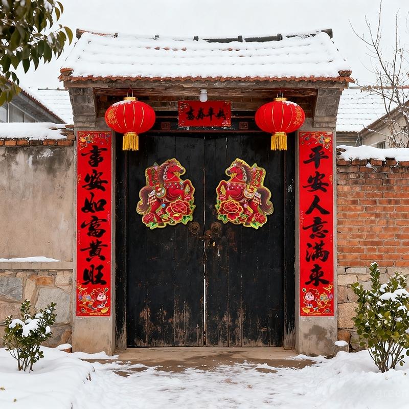 2026Chinese New Year Home Decor 3D Zodiac Horse Sticker Spring Festival Door Wall Sticker Lunar Year Window Clings New Year Gift