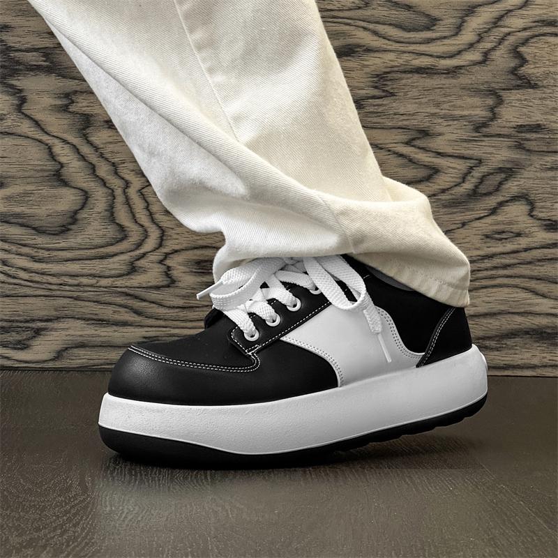 Hight Quality New Original Design Street Style Genuine Leather Sneakers For Men White Daily Dress Casual Height Increasing Shoes