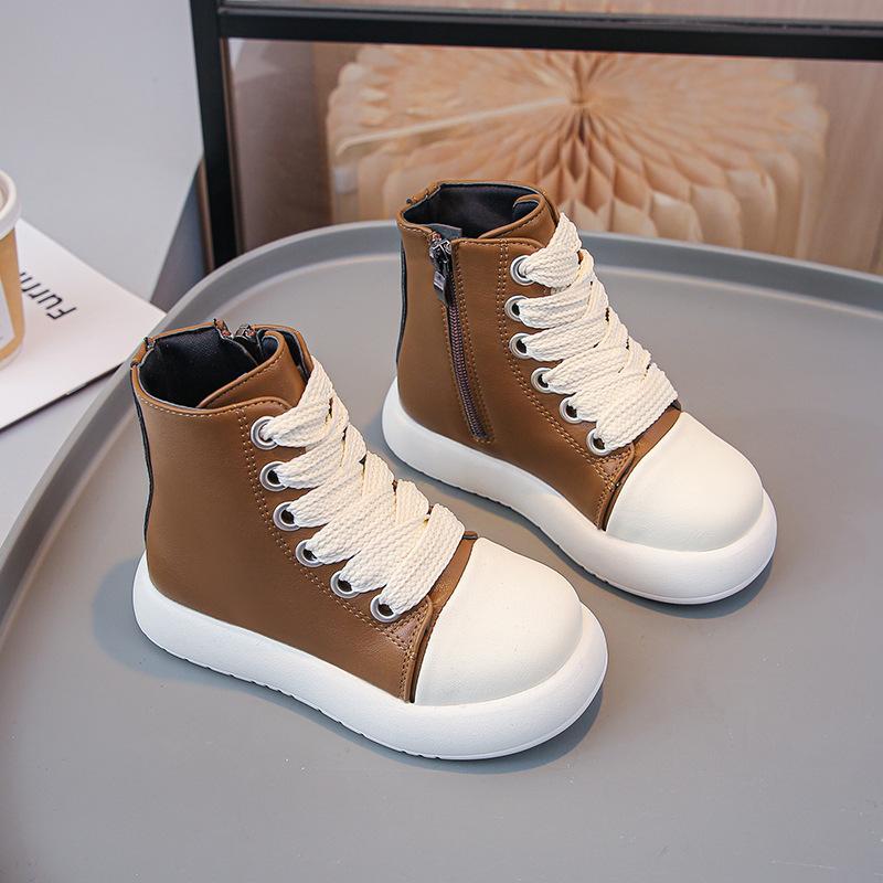 Girl Boots Versatile Comfort Girls Shoes Soft Sole Anti Slip Casual Mid Length Boots Simple Retro Trend Child Shoes