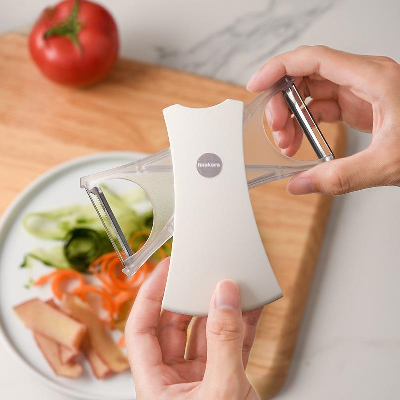 2 in1 Stainless Steel Multi-function Potato Peeler Fruit Vegetable Chopper Mini Slicer Grater Shredder Dual-purpose Peeler