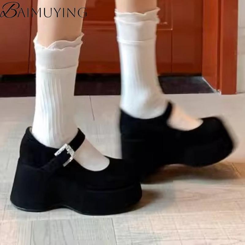 Fashion Platform Marie Janes Shoes Women Wedges Sandals Summer 2025 New Trend Dress Pumps Shallow Elegant Suede Plus Size Zapatos Mujer