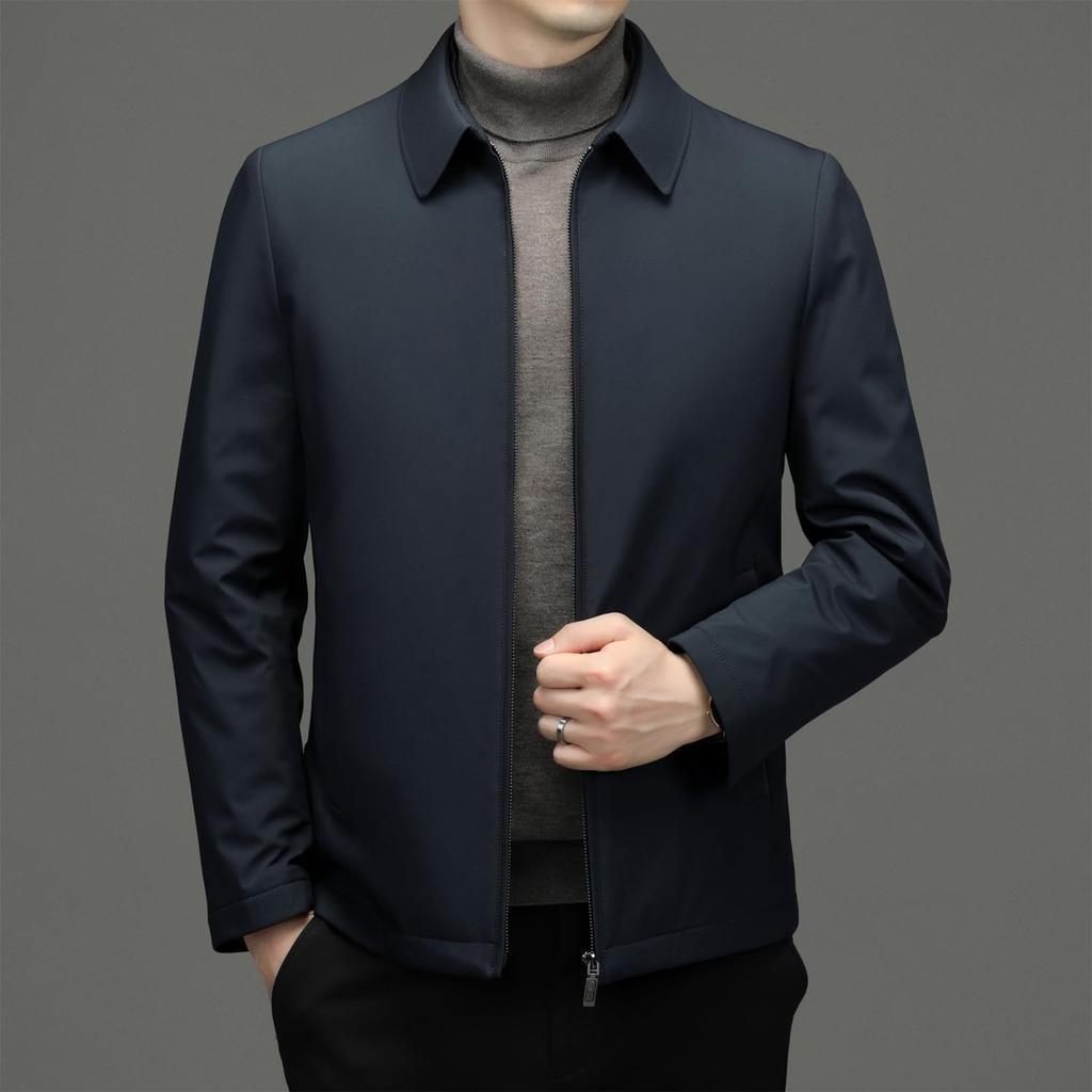 Netero Down Down Business Down Commuting Down Cold Weather and Men's Jacket, Blouson, Outerwear, Coat, Blazer, Windproof, Autumn/Winter, Navy,