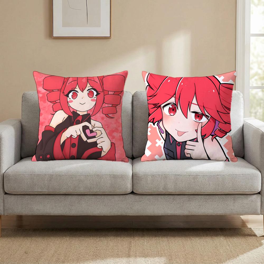 Kasane Teto Anime Cushion Cover Multi-Scene Pillow Cover for Home & Car - Reversible, Soft & Durable for Daily Use
