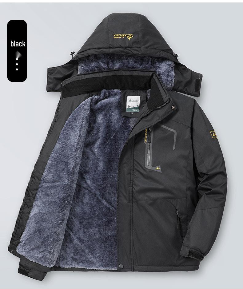 Winter Herren Sturmfeste Samtgefütterte Jacke - Warmer, Dicker und Kältebeständiger Outdoor-Mantel