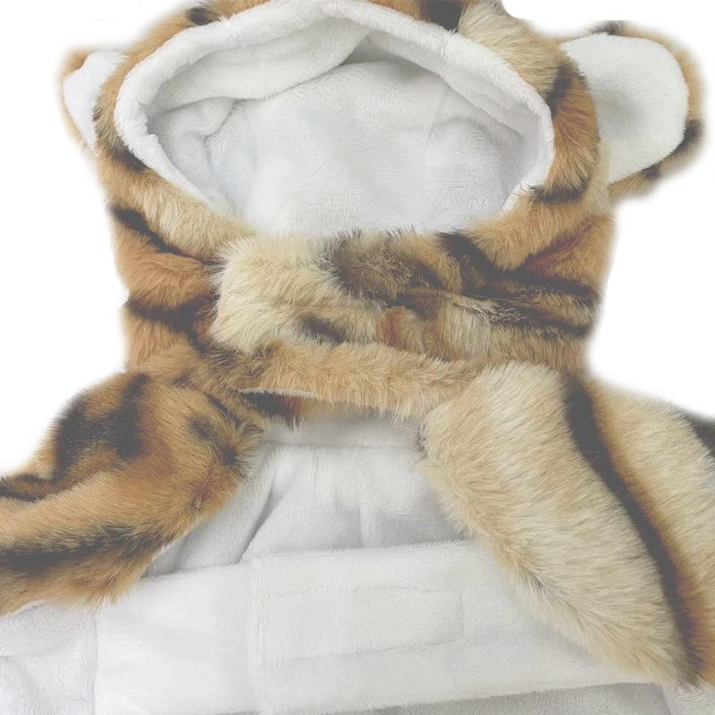 Tiger Halloween Katzenkleidung, Herbst- und Winter Hundekostüme, Schals, Lustige Haustierumhänge