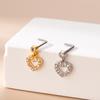 Heart Cross Flower Zirconia Nose Stud - Stainless Steel Thin Bar Jewelry