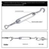 Galvanized Open Body Turnbuckle Wire Rope Tensioner