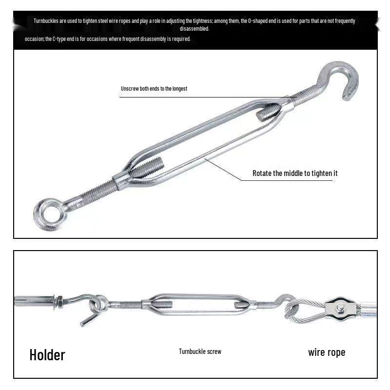 Galvanized Open Body Turnbuckle Wire Rope Tensioner