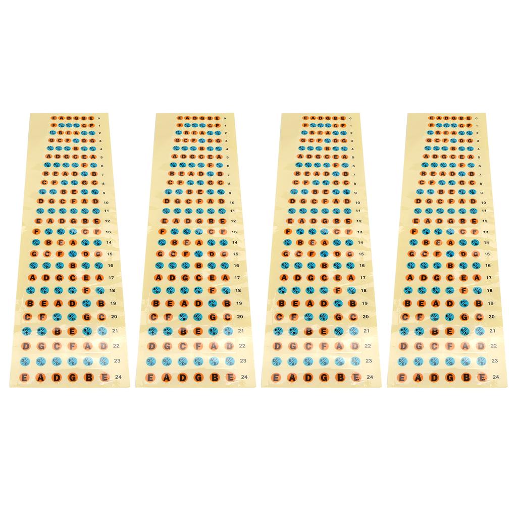 4Pcs Guitar Fretboard Sticker Paper Waterproof Instrument Accessory for Beginners