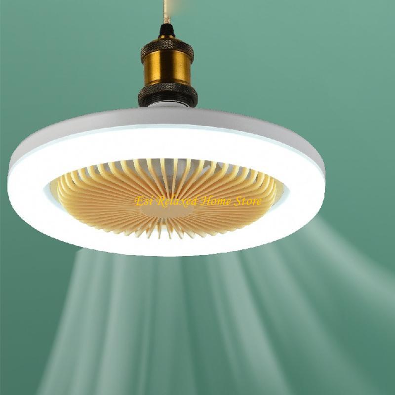 

B46E Ceiling Fans with LED Light 3-Blade Modern for Smart E27 Lamp for Head Ceiling F CHINA
