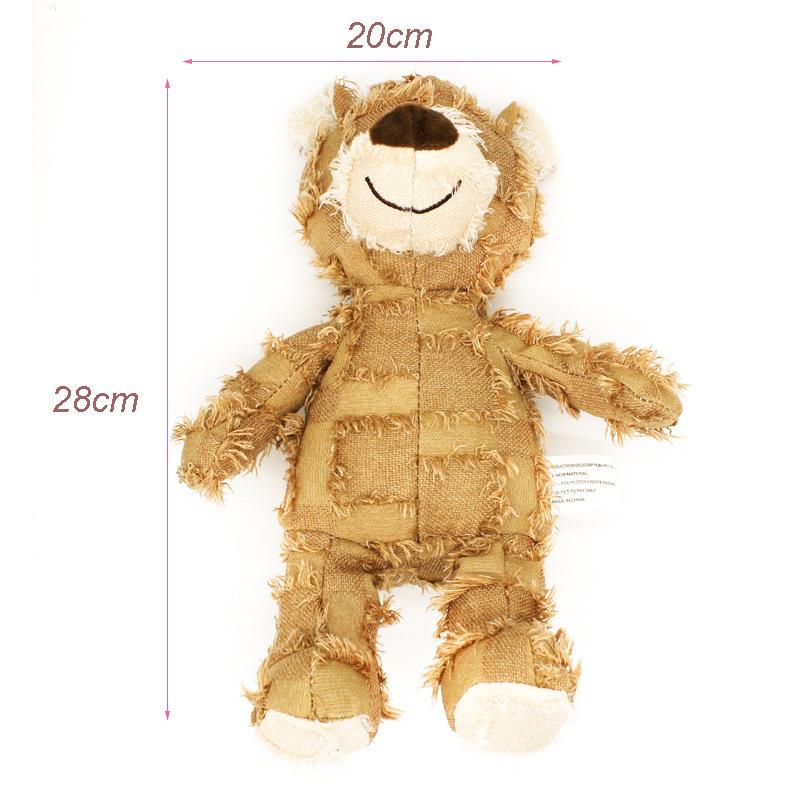Plush Squeaky Beggar Bear Puppy Dog Toy Bite Resistant Pet Toys for Small Medium Dogs French Bulldog Beagle Mascotas Accessories