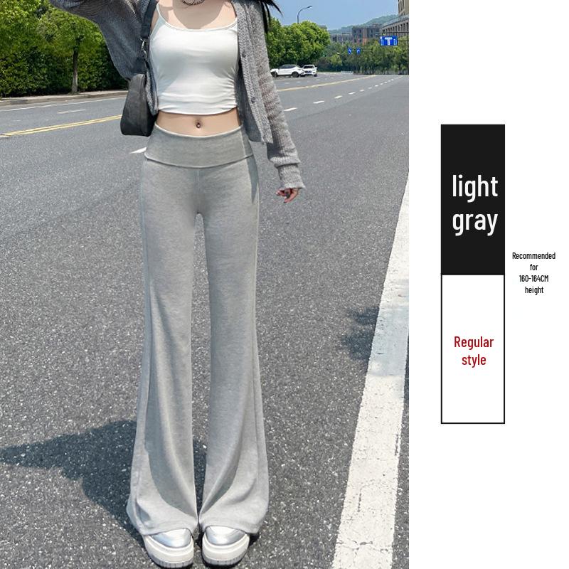 High-Waist Ice Silk Flare Yoga Pants - Slimming & Casual Sportswear