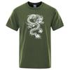 Chinese Style White Dragon Men Tshirts Fashion Breathable T Shirts Loose Cotton Tee Clothing High Quality Brand Male T-Shirt
