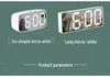 Multi-Function LED Mirror Alarm Clock with Makeup Mirror, Battery or Plug-In Options (Model: 0711-0712)